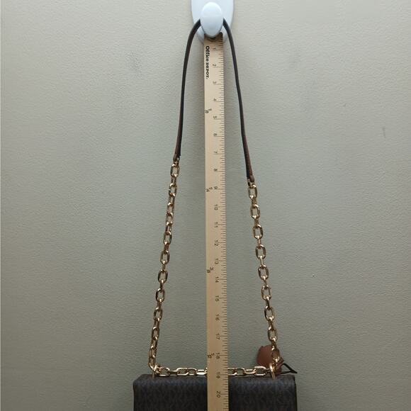 Michael Kors Medium Cece Signature Chain Shoulder Bag and Wallet Set Brown - Picture 14 of 16